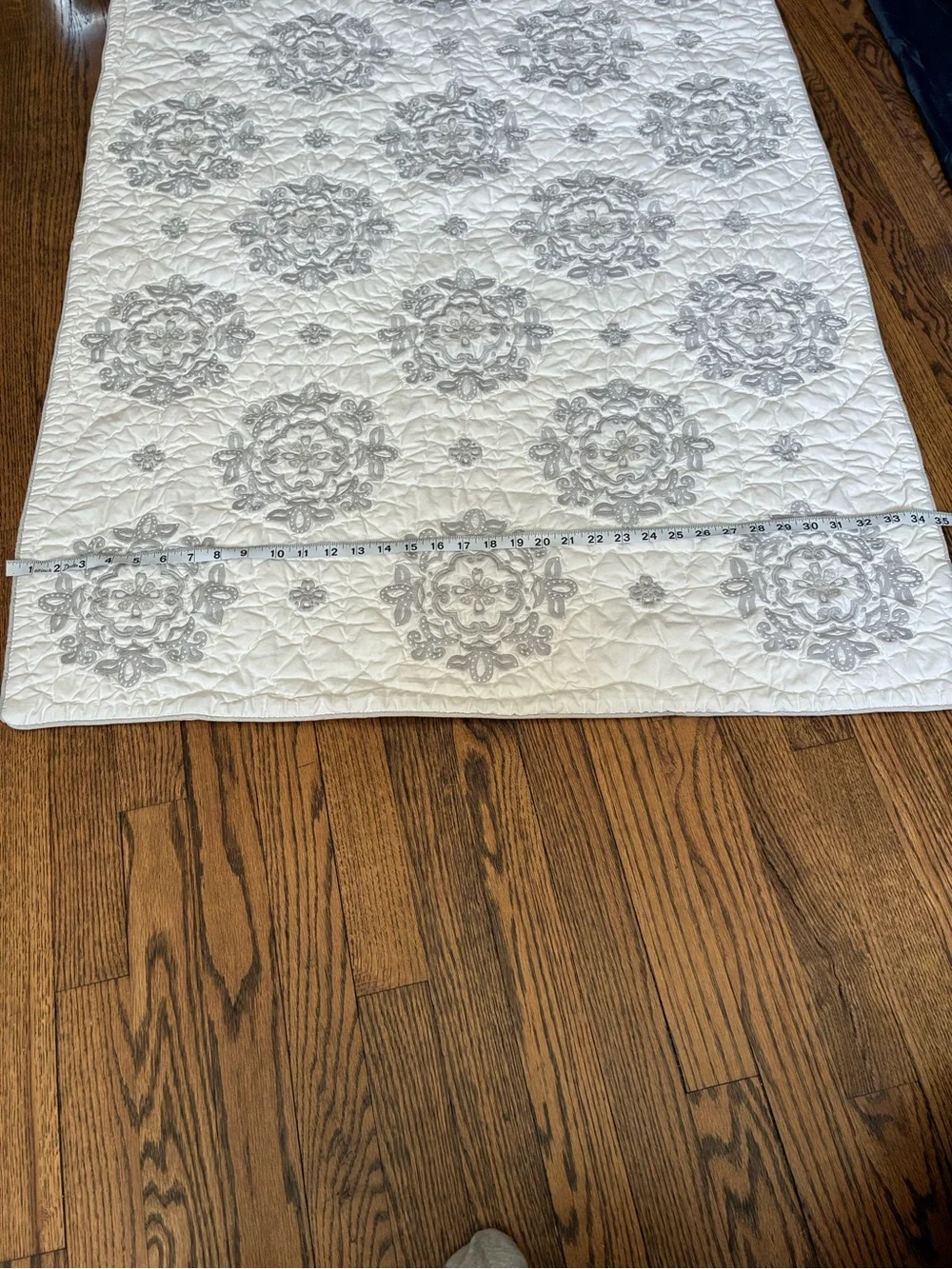Pottery Barn Genevieve Toddler Quilt Gray Tencel Nursery Kids